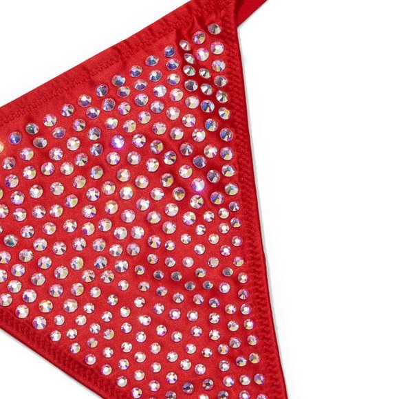Last Pair in Size Small VS S Subtle Shine V-String Panty Red Embellished NWT - Picture 10 of 13